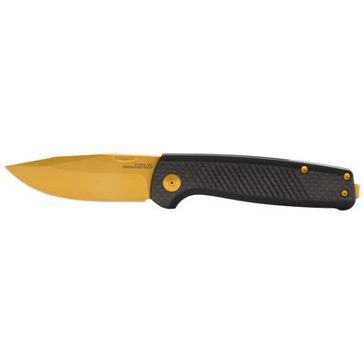 SOG Terminus SJ LTE Everyday Carry Lightweight EDC Ambidextrous S35VN Steel 2.9" Sharp Blade Folding Knife | Slip Joint, Carbon/Gold
