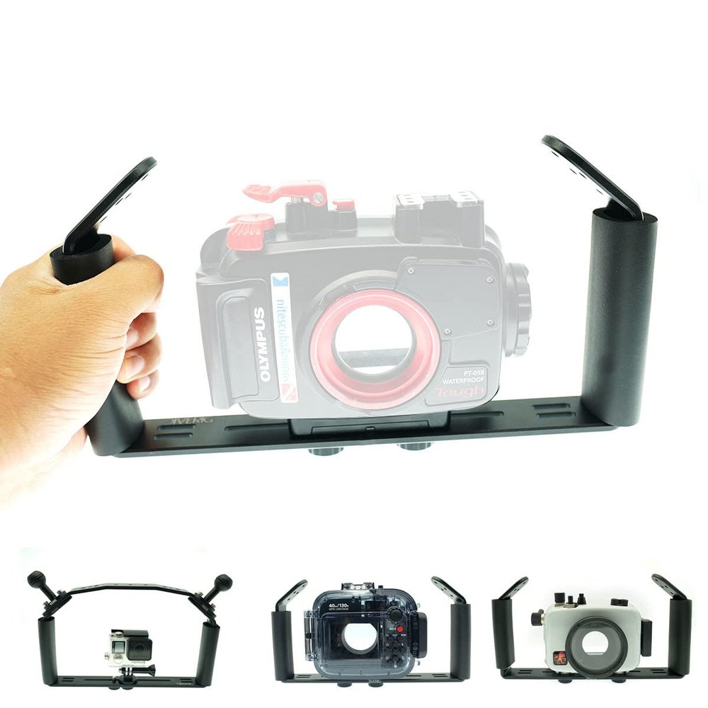 nitescuba Underwater Handle Tray Bracket Aluminum Alloy Dual Handheld Video Light Stabilizer Tray for Camera housingHandle Grip for gopro Set up Works for Hero 10,Action Camera