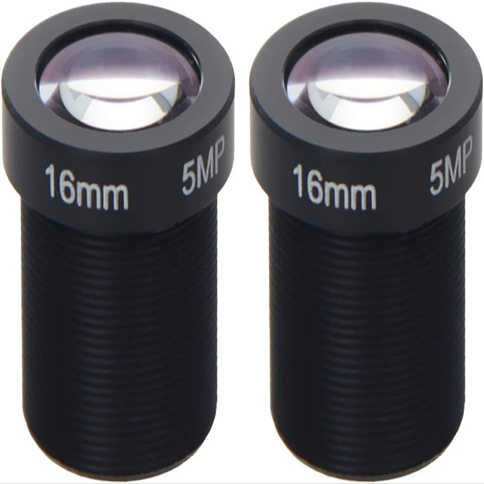 Camera Lens 5MP 16mm,F2.0 M12 Mount Manual Lens for CCTV Camera 2Pcs,Aicosineg