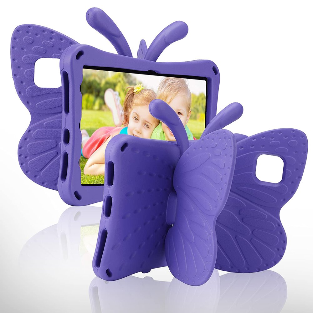 Simicoo Samsung Galaxy Tab S10 FE / S9 FE/ S9 S8 S7 S11 2025 11inch case for Kids Light EVA 3D Cute Butterfly Kid-Proof Tablet Cover for Girls with Wings Stand Shockproof Drop Protector (Purple)