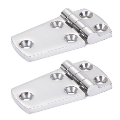 Atibin Hardware Steel Door Hinge Marine Polished Steel Boat Hinges Stainless Mount Deck Door Hinge Hatch SUS316 1.51 inch x 2.8 inch 2pcs