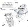 Atibin Hardware Steel Door Hinge Marine Polished Steel Boat Hinges Stainless Mount Deck Door Hinge Hatch SUS316 1.51 inch x 2.8 inch 2pcs view 3