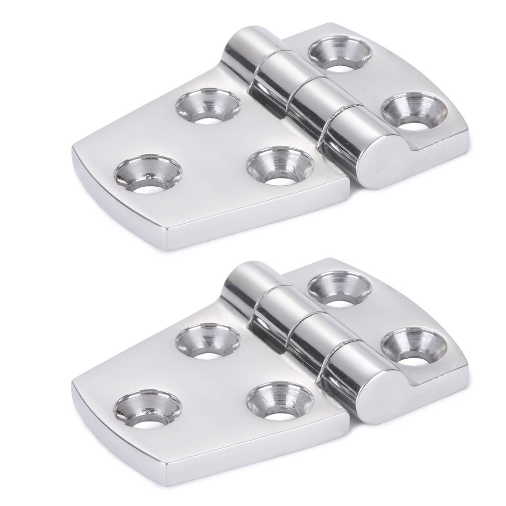 Atibin Hardware Steel Door Hinge Marine Polished Steel Boat Hinges Stainless Mount Deck Door Hinge Hatch SUS316 1.51 inch x 2.3 inch 2pcs