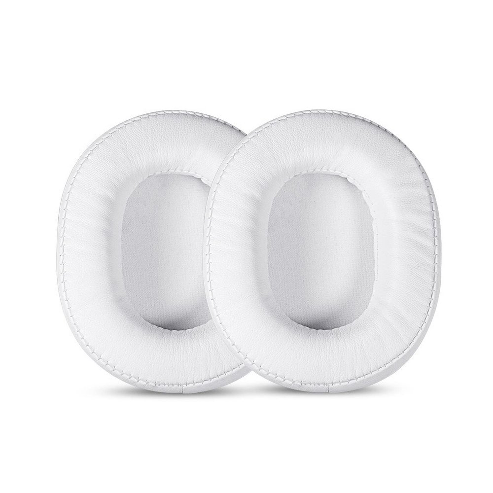 SR50BT Earpads Replacement Protein Leather Ear Pads Cushions Cover Repair Parts Compatible with Audio-Technica ATH-SR50BT DSR7BT S700BT WS770IS Wireless Over-Ear Headphones (White)