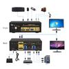 CKLau 2 Port USB 3.0 Dual Monitor KVM Switch Displayport 1.4 8K@30Hz 4K@144Hz, Display Port KVM Switch 2 Monitors with Audio, All Input and Output Cables Supports Hotkey Function view 2