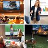 Portable Projector Screen Stand Outdoor: Movie Projection Screen 80 inch 4K HD16:9 Outside Screen with Carry Bag for Home Theater Backyard Cinema Travel Foldable Anti Crease view 2
