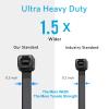 Zip Ties Heavy Duty 12 inch with 120 Pounds Tensile Strength, Black Heavy Duty Cable ties, 500 Pieces,by Karoka view 2