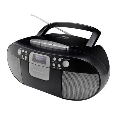 soundmaster SCD7800SW Boombox DAB+ CD MP3 Cassette Recorder with USB Alarm Clock Function Audio Book Function