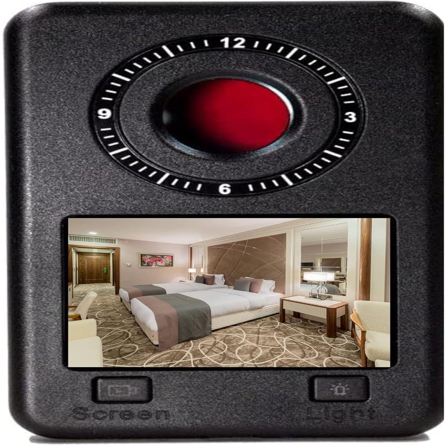Mic-Lock Camera Finder Pro - Anti Spy Hidden Camera Detector with Infrared (IR) - Secure Your Space (Black)