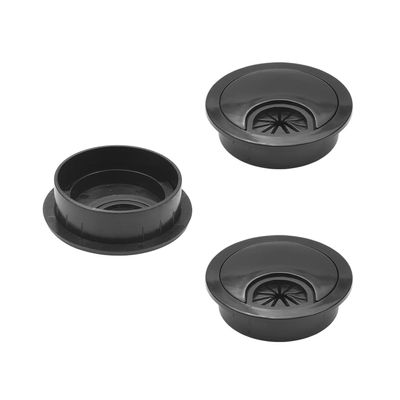 Bettomshin 1.89" Desk Grommet ABS 48mm Cable Hole Cover Cord Desk Grommets Arrange Wires Organizer for Home Office Desk Cable Cord Black 15Pcs
