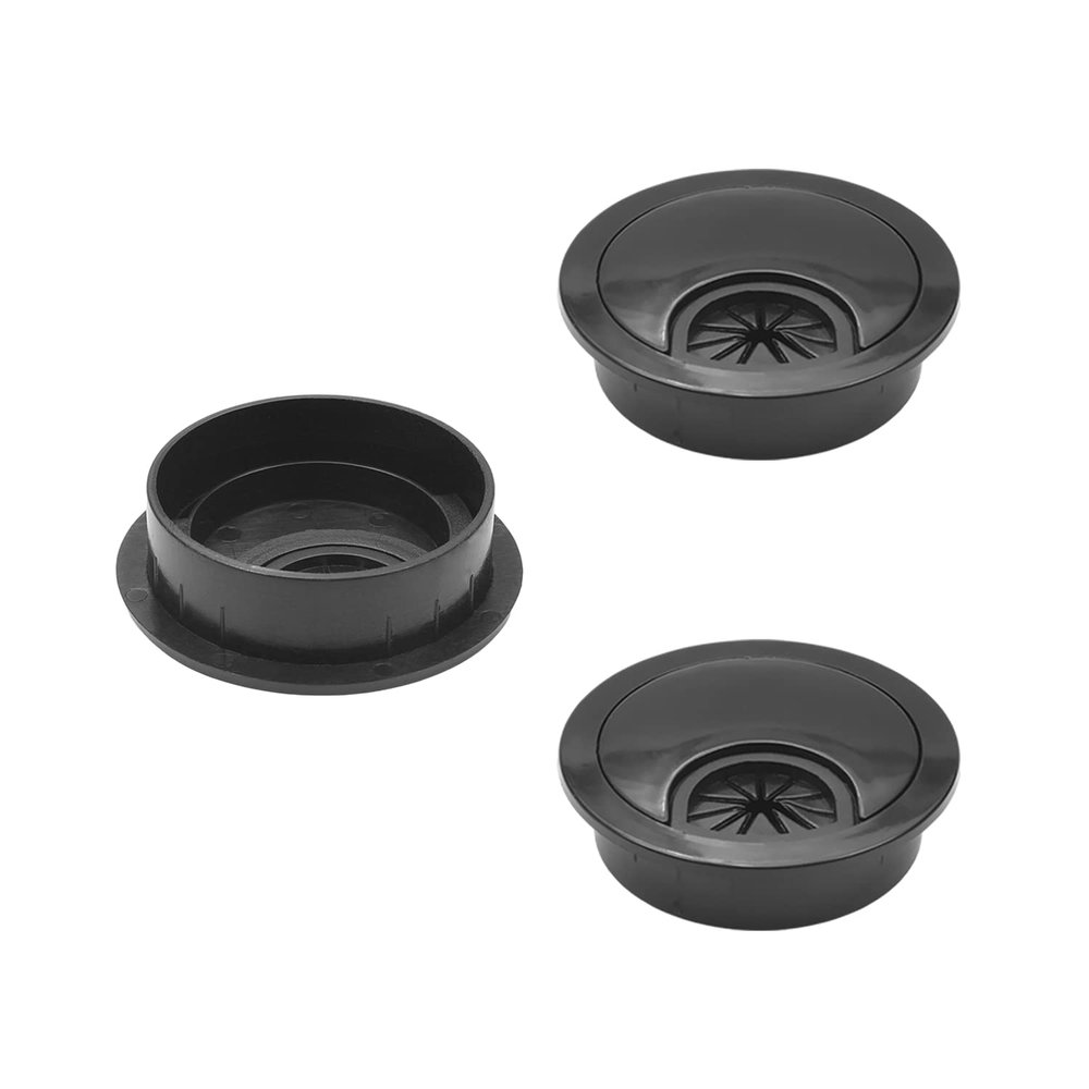 Bettomshin 1.89" Desk Grommet ABS 48mm Cable Hole Cover Cord Desk Grommets Arrange Wires Organizer for Home Office Desk Cable Cord Black 15Pcs