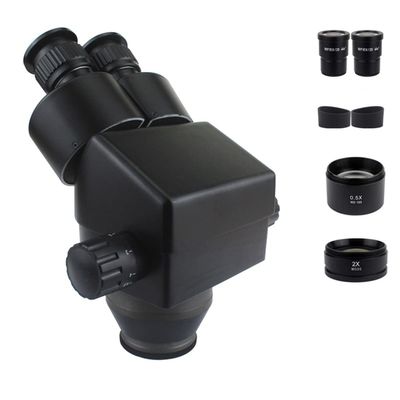 Microscope Accessories Kit 7-45X Binocular Stereo Microscope Zoom Magnification Head Microscope Slides (Color : 3.5X-90X Black)