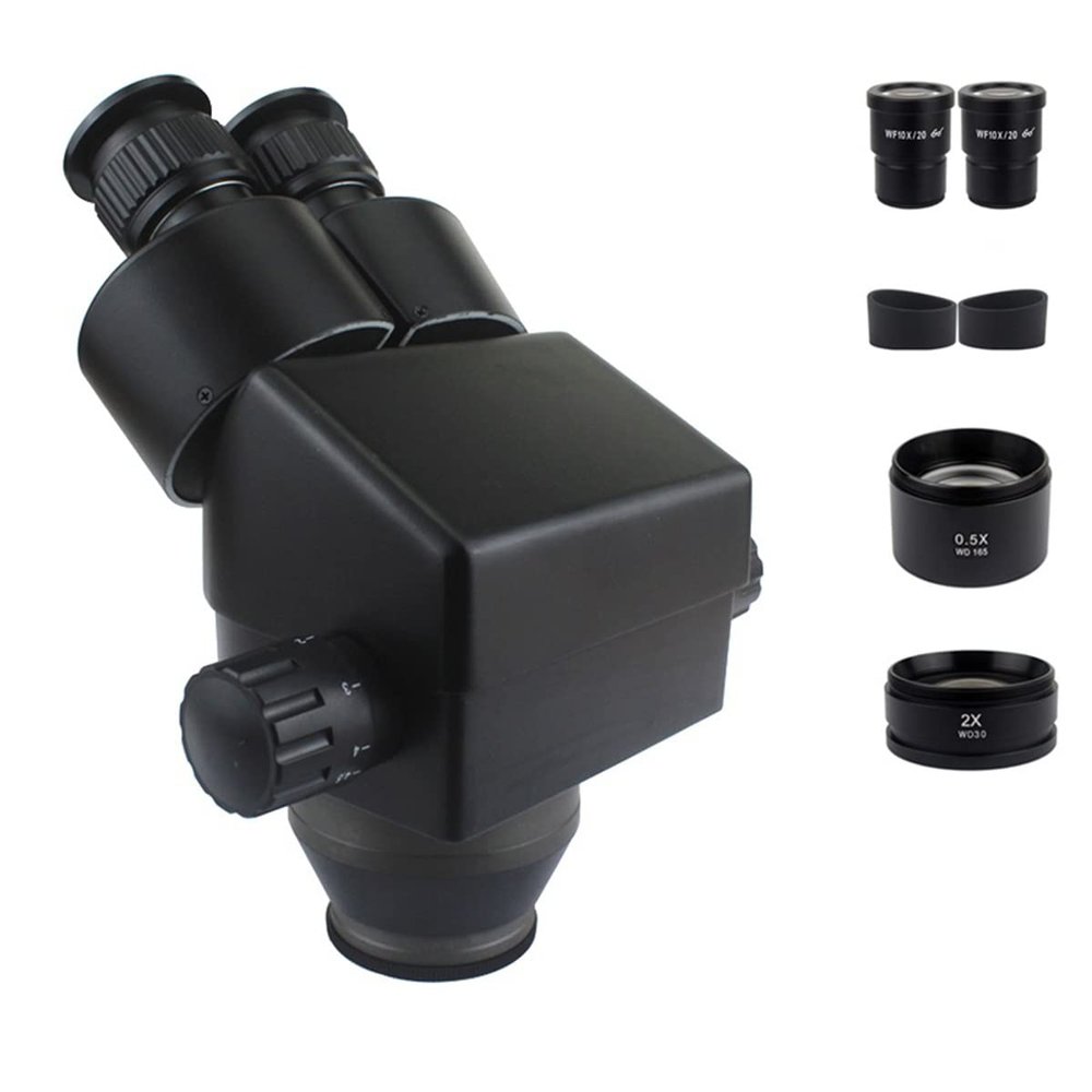 Microscope Accessories Kit 7-45X Binocular Stereo Microscope Zoom Magnification Head Microscope Slides (Color : 3.5X-90X Black)