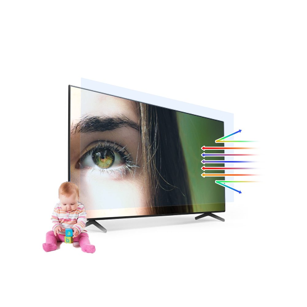 43"~75" Anti Blue Light TV Screen Protector,Anti Glare Film Monitor Filte for LCD, LED Ect, Relieve Eye Strain Guard Against Radiation,50in 1101x620mm