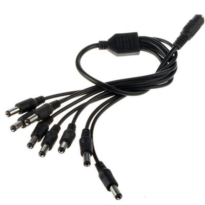 (1 to 8) Power Splitter Adapter Cable Replacement for CCTV Surveillance Security Camera