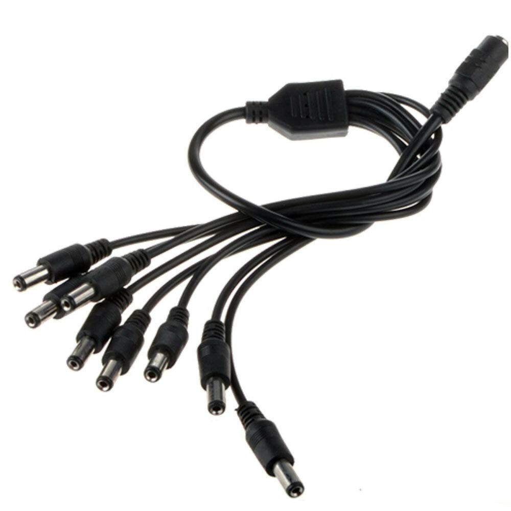 (1 to 8) Power Splitter Adapter Cable Replacement for CCTV Surveillance Security Camera