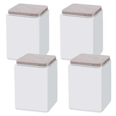 ACUIPP Carbon Steel Liftniture Risers Dining Table Legs,Square Cribs Bed Legs,Self-Adhesive Sofa Legs Coffee Table Desk Stool Legs/White/60 * 102Mm
