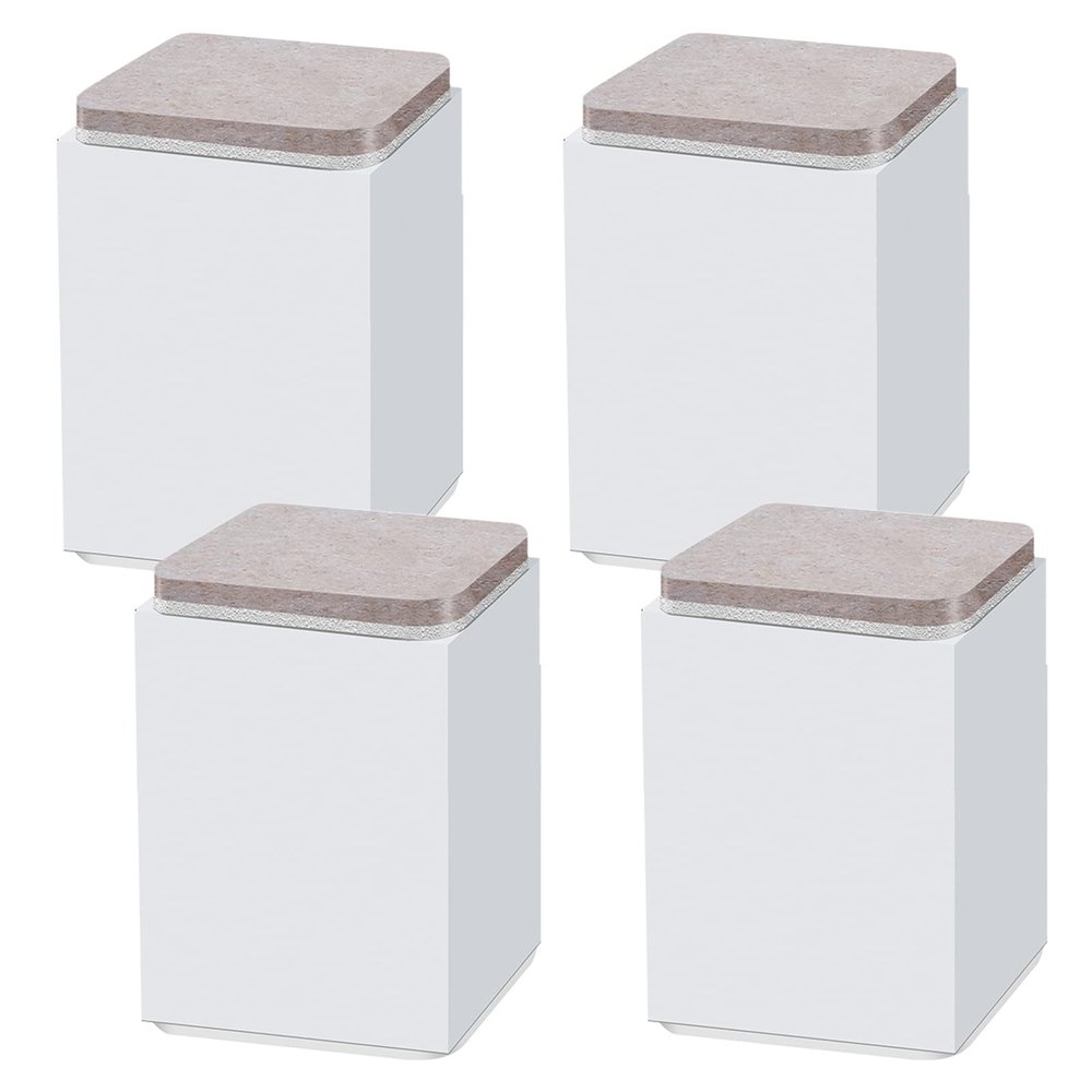 ACUIPP Carbon Steel Liftniture Risers Dining Table Legs,Square Cribs Bed Legs,Self-Adhesive Sofa Legs Coffee Table Desk Stool Legs/White/60 * 102Mm
