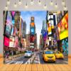 BELECO 6x4ft Fabric NYC Times Square Backdrop New York Travel Fashion Street Party Backdrop Taxi Buildings Bustling Scenery Background NYC Party Decorations Birthday Banner Portrait Photo Props view 2