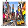 BELECO 6x4ft Fabric NYC Times Square Backdrop New York Travel Fashion Street Party Backdrop Taxi Buildings Bustling Scenery Background NYC Party Decorations Birthday Banner Portrait Photo Props view 3