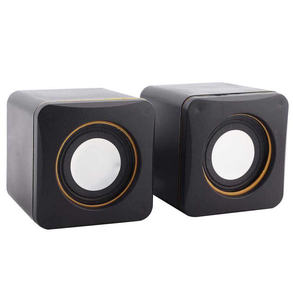 USB Powered Stereo Speaker System,Computer Speakers,Small Size,with 3.5 mm Aux Audio Plug to Connect to Laptop, Notebook, Desktop, Computer,Black(Two-Channel)