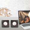 USB Powered Stereo Speaker System,Computer Speakers,Small Size,with 3.5 mm Aux Audio Plug to Connect to Laptop, Notebook, Desktop, Computer,Black(Two-Channel) view 4