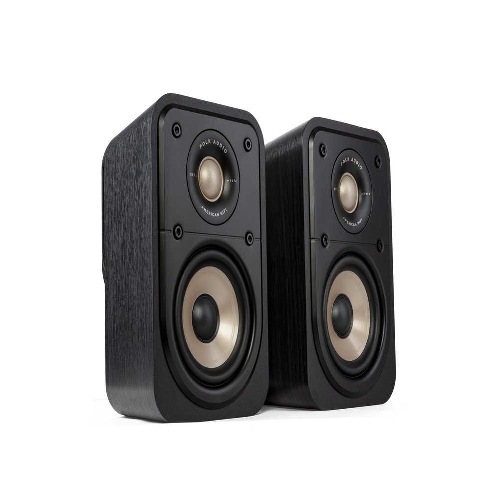 Polk Signature Elite ES10 Surround Loudspeaker - Hi-Res Audio Certified, Dolby Atmos & DTS:X Compatible, 1" Tweeter & 4" Woofer, Power Port Technology for Effortless Bass (Pair,Black) (Renewed)