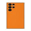 Decalrus - Protective Decal for The Samsung Galaxy S22 Ultra Cellphone Orange Carbon Fiber Skin Skins Decal Cover wrap CFsamsungGalaxyS22ultraOrange view 1