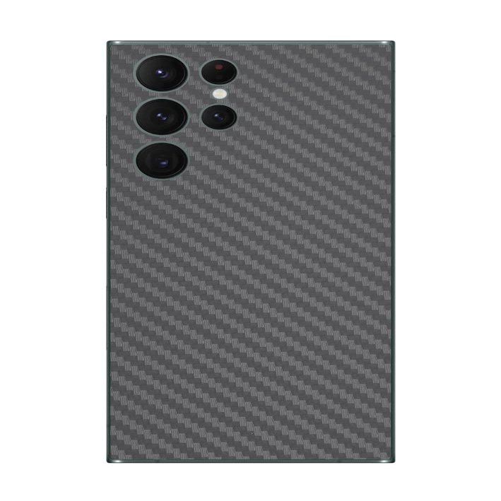 Decalrus - Protective Decal for The Samsung Galaxy S22 Ultra Cellphone Grey Carbon Fiber Skin Skins Decal Cover wrap CFsamsungGalaxyS22ultraGrey