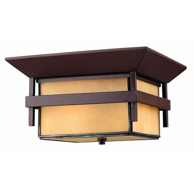 2 Light Medium Outdoor Flush Mount in Transitional-Craftsman-Coastal Style 12.25 inches Wide By 7 inches High-Anchor Bronze Finish-Incandescent Lamping Type Transitional Craftsman Coastal Outdoor