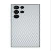 Decalrus - Protective Decal for The Samsung Galaxy S22 Ultra Cellphone Silver Carbon Fiber Skin Skins Decal Cover wrap CFsamsungGalaxyS22ultraSilver view 1