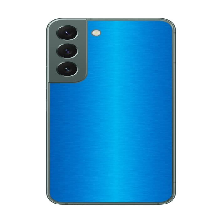 Decalrus - Protective Decal for The Samsung Galaxy S22 Cellphone LITE Blue Texture Brushed Aluminum Skin Skins Decal Cover wrap BAsamsungGalaxyS22LiteBlue