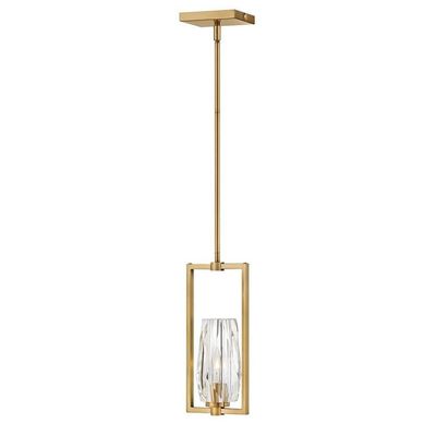 Bailey Street Home 1 Light Small Pendant in Modern and Glam Style-14 inches Tall and 6.5 inches Wide-Heritage Brass Finish 81-Bel-4614452