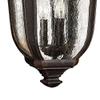 Candle Style 3-Light Large Outdoor Hanging Lantern with Scroll Arch Detail with Clear Seedy Glass 12 inches W X 25 inches H-Mocha Finish Traditional Outdoor Hanging 81-Bel-2986316 view 2