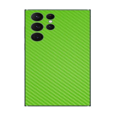 Decalrus - Protective Decal for The Samsung Galaxy S22 Ultra Cellphone Green Carbon Fiber Skin Skins Decal Cover wrap CFsamsungGalaxyS22ultraGreen