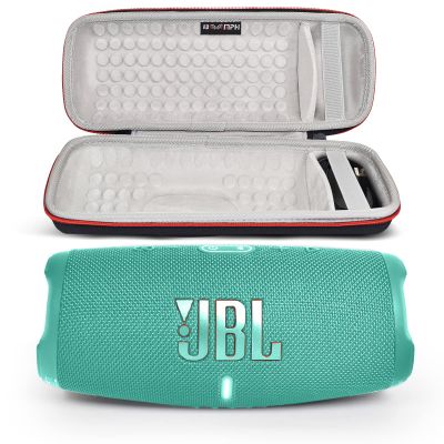 JBL Charge 5 Portable Waterproof Wireless Bluetooth Speaker Bundle with Portable Hard Carrying Protective Case - Teal