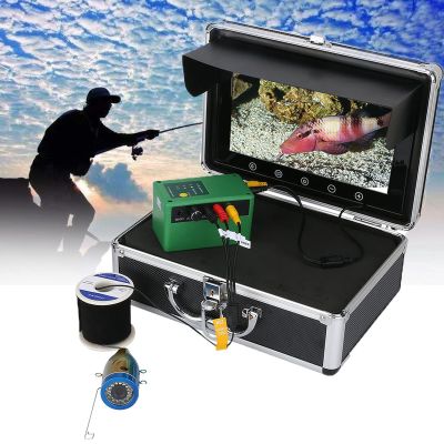 WZFANJIJ Underwater Fishing Camera, Ice Fishing Camera Portable Video Fish Finder,15pcs IR and 15pcs LED White Lights for Ice,Lake and Boat Fishing,50m