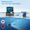 WZFANJIJ Underwater Fishing Camera, Ice Fishing Camera Portable Video Fish Finder,15pcs IR and 15pcs LED White Lights for Ice,Lake and Boat Fishing,50m view 2