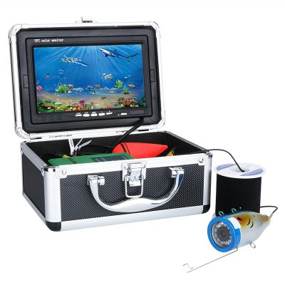 Fishfinder 7" LCD 1000tvl Underwater Fishing Video Camera Kit 12 PCS LED Infrared/White Lamp Lights Video Fish Finder Lake Underwater Fish (Color : White LED 10M Cable)