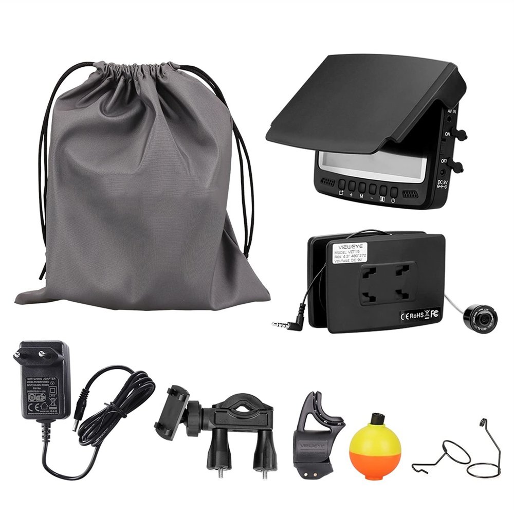 Fish Finder 4.3 Inch 1000TVL Underwater Fish Finder Fishing Camera 8pcs Infrared Lamp Camera Lights Off Function Fishfinder IP68 Waterproof Waterproof Underwater ( Color : 25M--With Record 16G )