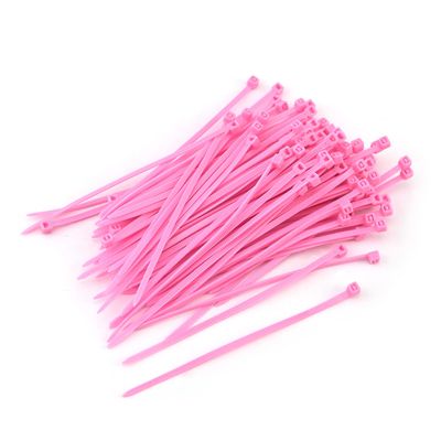 Bettomshin Cable Zip Ties 3.94 Inch x 0.1 Inch(L x W) Self-Locking Nylon Tie Wraps Pink 100Pcs