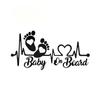 Vesvory 2pcs Baby on Board Sticker, Baby Foot Prints Stickers for car, Baby Safety Sign, Baby on Board Vinyl Sticker for Cars Waterproof Sunscreen car Window Bumper Stickers (Reflective Black) view 2
