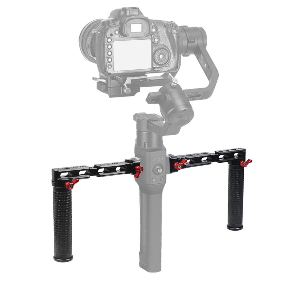 BGNing Gimbal Extension Plate, Dual Handle Grip Side Handgrip, Gimbal Monitor 1/4'' Extension Handlebar Compatible with Ronin RS 2 RSC 2 Stabilizer
