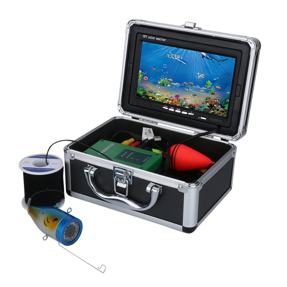 GAOZ Underwater Fishing Camera 7 Inch 1000tvl Underwater Fishing Video Camera Kit 12 PCS LED Infrared Lamp Lights Video Fish Finder Lake Underwater Fish Cam (Color : Black, Size : F007M-20M-IR)