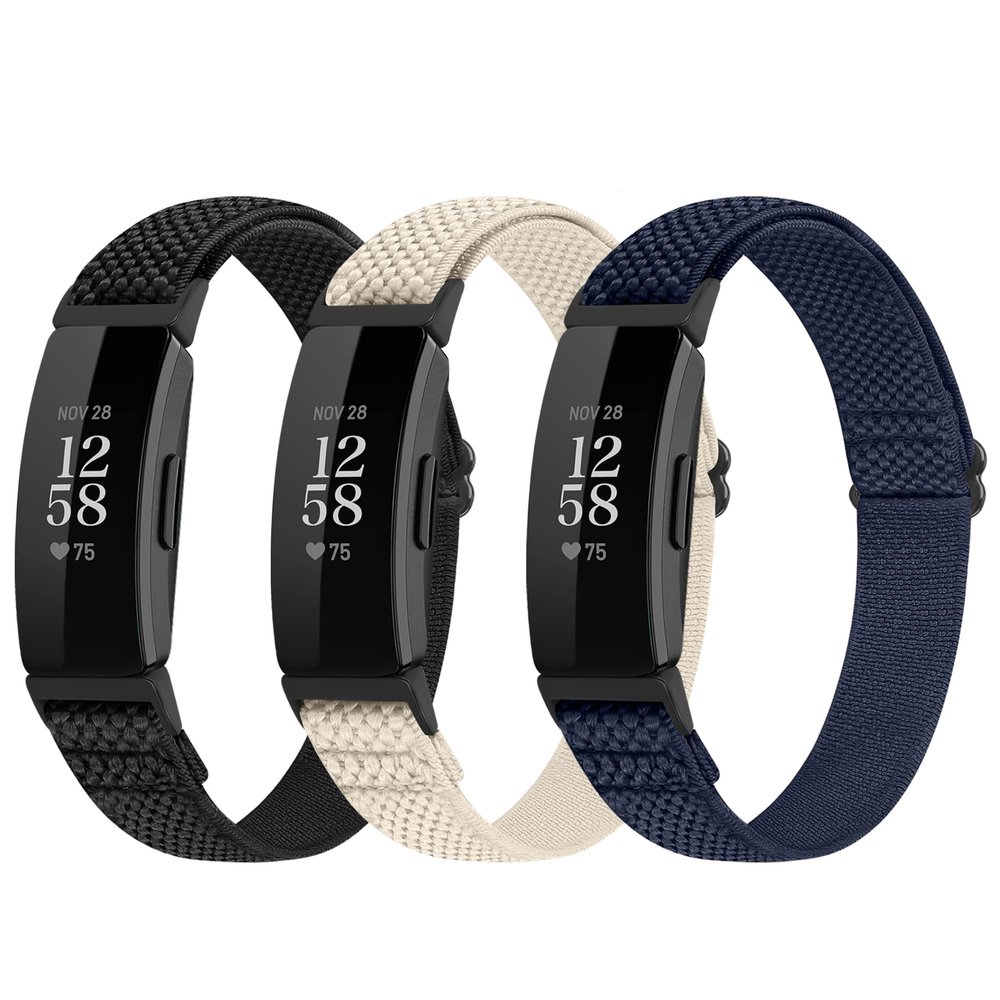 Huamanlou Adjustable Elastic Nylon Sport Bands Compatible with Fitbit Inspire 3/Inspire 2/Inspire/Inspire HR/Ace 2/Ace 3, Soft Loop Stretchy Straps Replacement Wristbands for Women Men