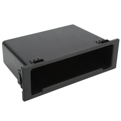 Akozon Car Radio Stereo Storage Box, Single Din Dashboard Organizer Pocket Dash Black ABS Dashboard Organizer Black Replacement For