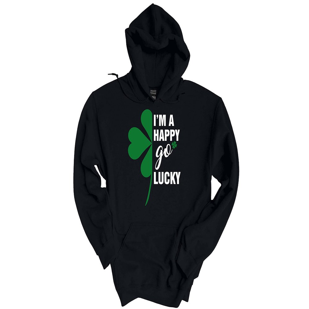 I Am A Happy Go Lucky Sweatshirt, Girls St Patricks Day Outfits and Gifts, Shamrock T-Shirts For Men, Irish Green Day Tops, Womens Clover Long Sleeve Shirts