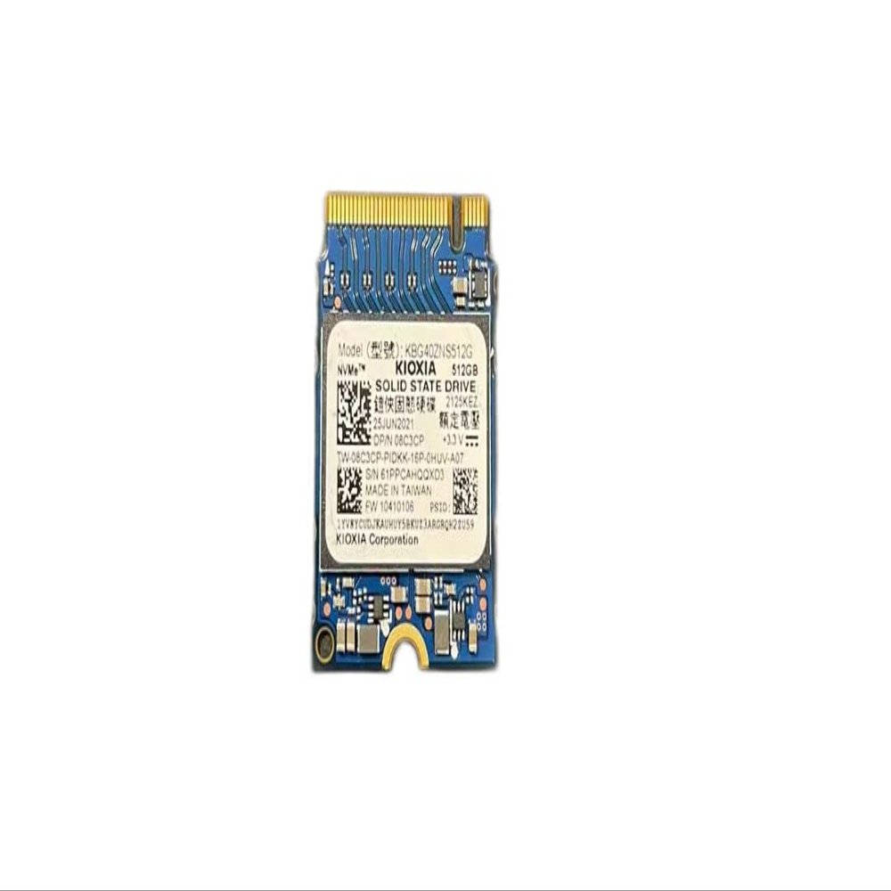 KIOXIA Internal SSD, 512GB PCIe Gen 3 x 4 NVMe Solid State Drive, M.2 2230, Model KBG40ZNS512G, OEM Package