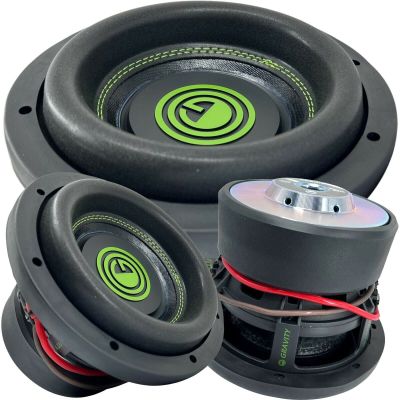 Gravity 1x 8 Inch 1200 Watt Car Audio Subwoofer w/ 4 Ohm DVC Power 8' Sub Single - Feature Dual Voice Coil, Thick Magnet, Design for Car, ATV, Van, High Performance Car Show