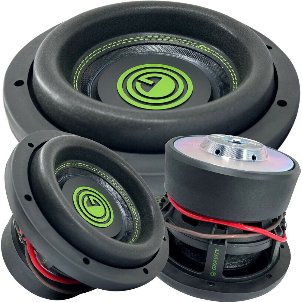 Gravity 1x 8 Inch 1200 Watt Car Audio Subwoofer w/ 4 Ohm DVC Power 8' Sub Single - Feature Dual Voice Coil, Thick Magnet, Design for Car, ATV, Van, High Performance Car Show